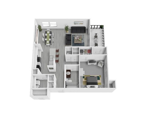 1 Bedroom Floor Plan at Arbours at Silver Lake, Leesburg, FL, 34788